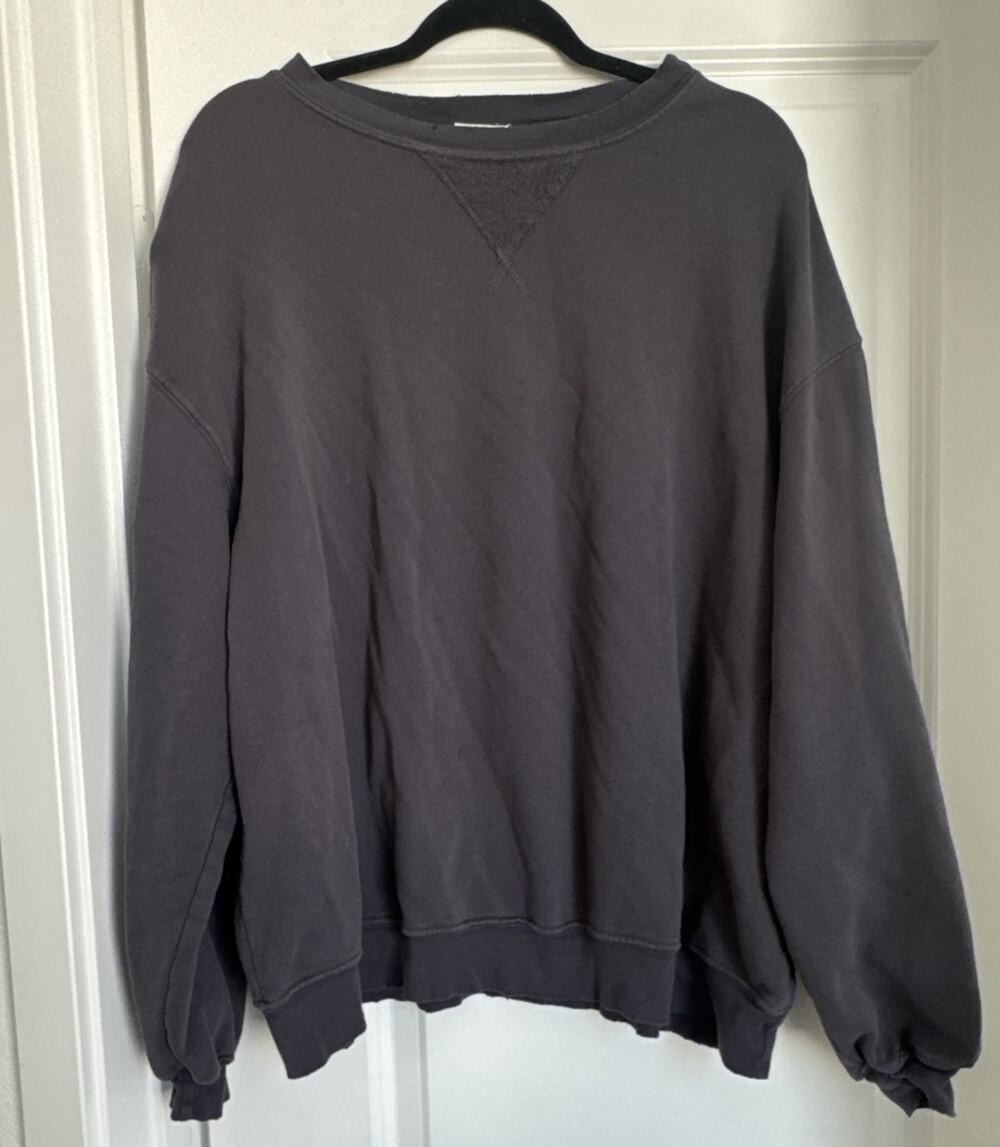 We The Free Free People Gray Sweatshirt Women's Oversized Distressed Size Medium